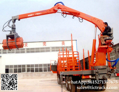 Truck mounted Special Timber Grab on Truck Mounted Crane Delivery Timber, Scrap Metal