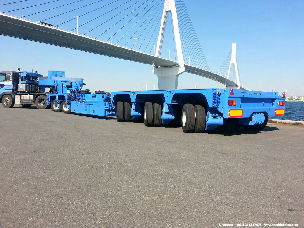Customize 150 Ton Multi Axle Modular Lowboy Semi Trailer with Hydraulic Suspension Steering Axle