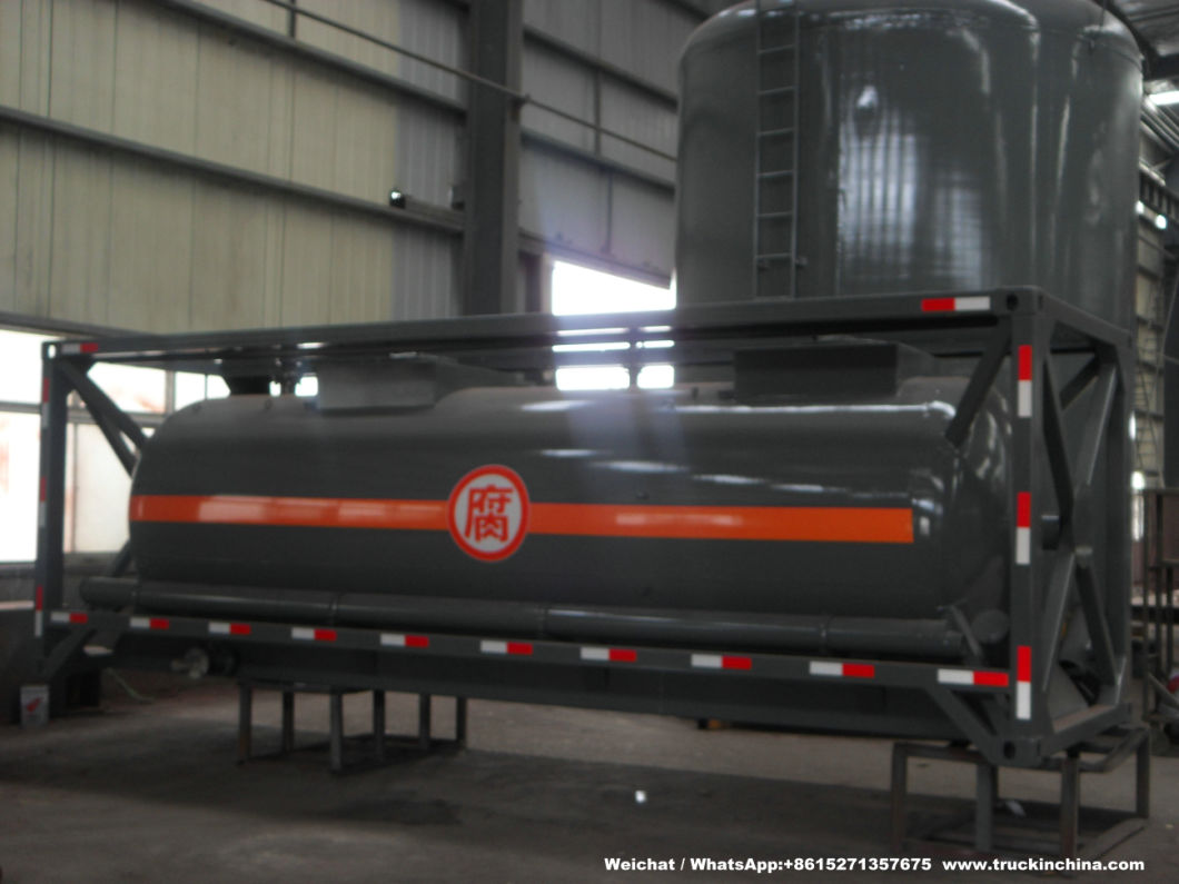 Reagent Sulfuric Acid 20FT ISO Tank Container 8000L -17500L (H2SO4, FeCL3 Ferric Chloride, Cupric Sulphate Reagent, PAC Steel Lined PE Tank)