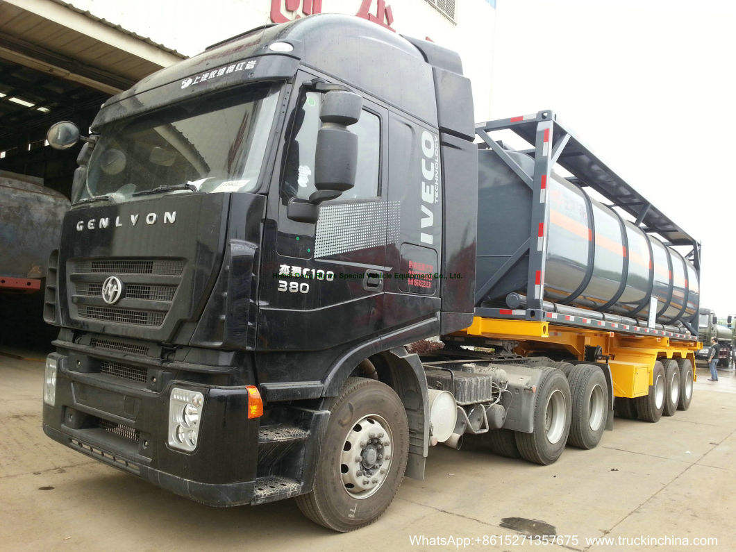 40FT Chemical Tank Container (ISOTANK Steel Lined LLDPE for HCl, NaOH, NaCLO (max 15%), PAC H2SO4, HF Road Trailer transport)
