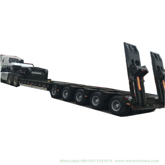 Customizing Excavator Transport Hydraulic Lowbed Lowboy 3 Line 6 Axles Low Bed Semi Trailer
