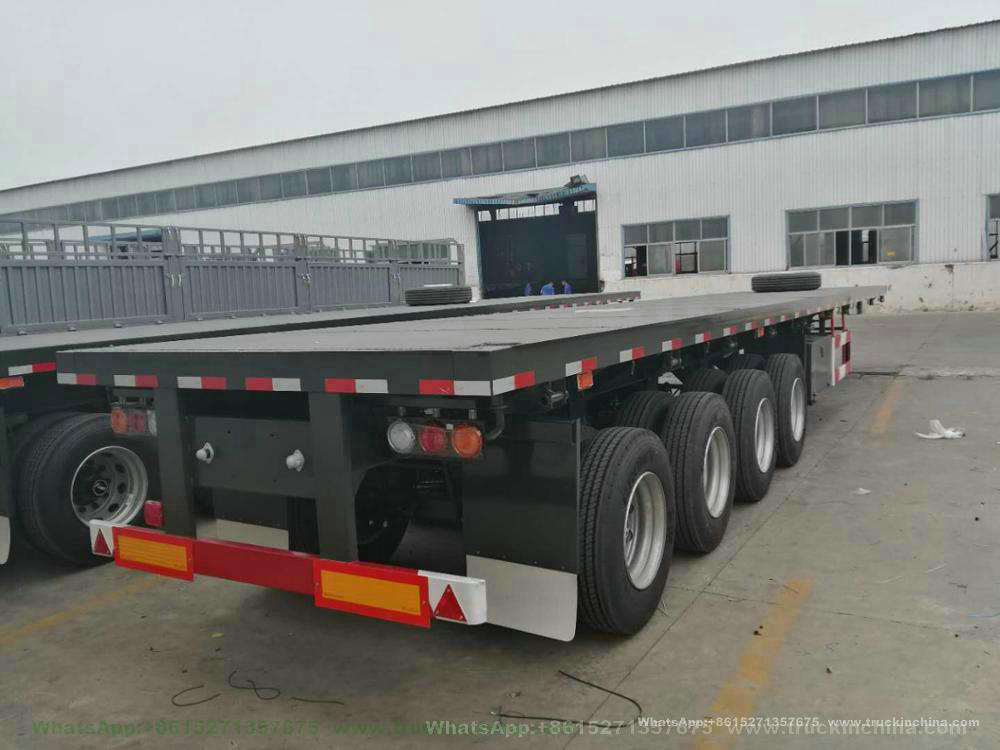 4 Axles Heavy Duty Container Flatbed Semi Traile 14m