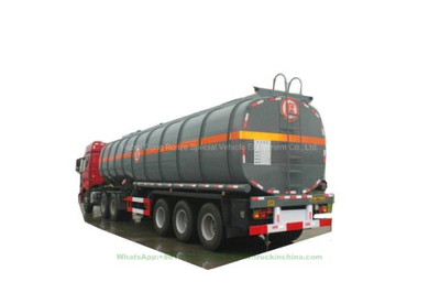 Tri Axles 60t Acid Tanker Trailer Steel Tank PE Inner Liner 16mm (Steel Lined plastic LDPE Chemical Liquid Hydrochloride Acid Caustic Soda Tank Semi-trailer)