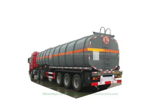 Tri Axles 60t Acid Tanker Trailer Steel Tank PE Inner Liner 16mm (Steel Lined plastic LDPE Chemical Liquid Hydrochloride Acid Caustic Soda Tank Semi-trailer)