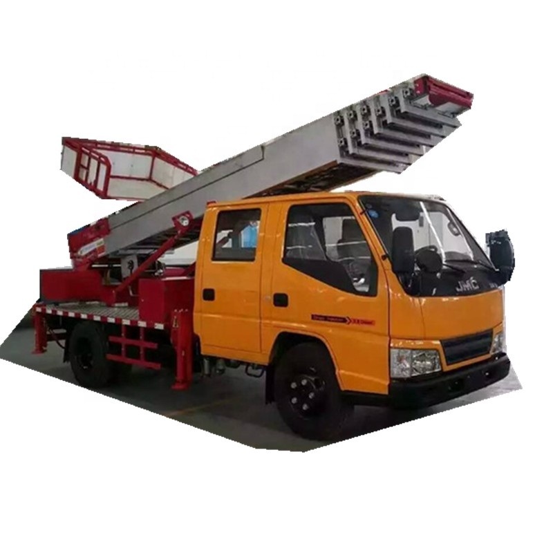 Truck Mounted Telescopic Ladder Truck for House Building Goods Lift and Download (House Furniture Moving Cherry Picker Hydraulic 28 M Aerial Platform Ladder)