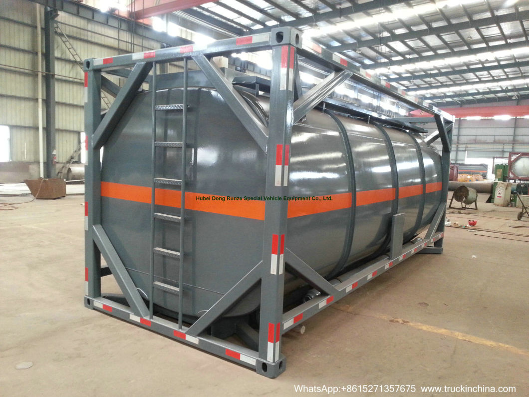 40FT Chemical Tank Container (ISOTANK Steel Lined LLDPE for HCl, NaOH, NaCLO (max 15%), PAC H2SO4, HF Road Trailer transport)