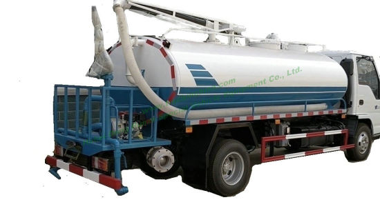 Japan Brand. Isuzu Vacuum Tanker Multifuction Septic Tank with Vacuum Pump for Sewer Cesspit Emptier with Honda Motor Water Pump for Water Bowser Sprinkler