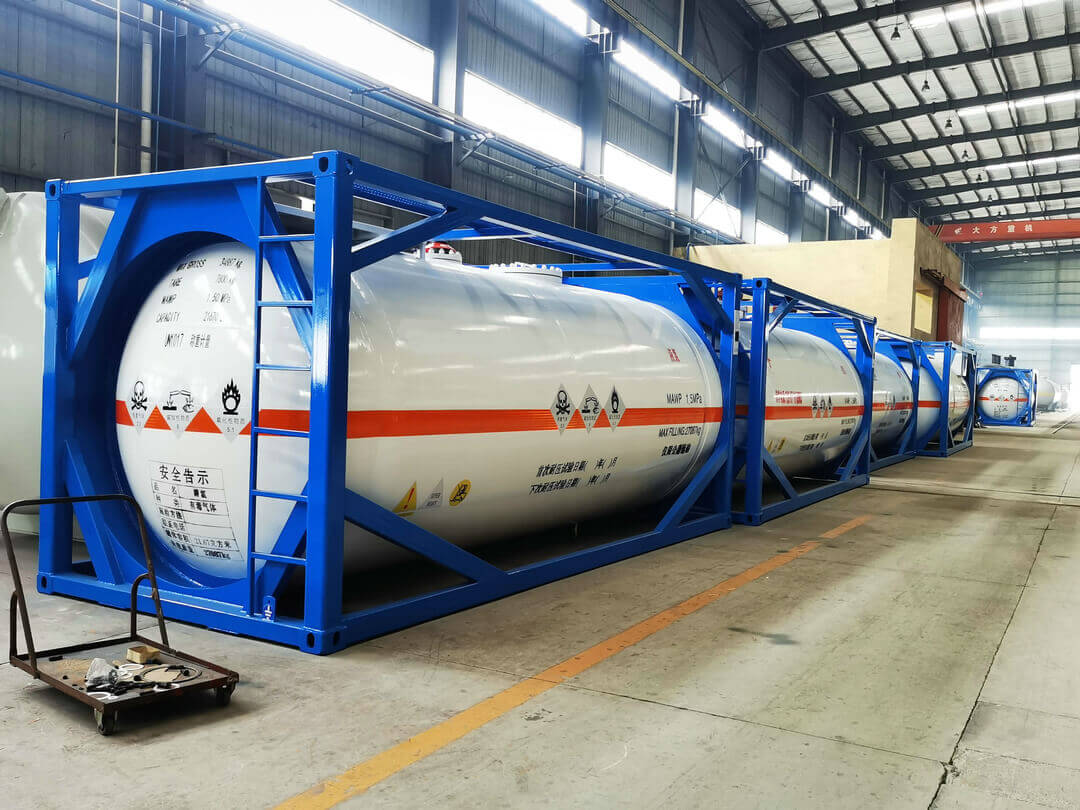 20 Feet 21cbm ISO Standard Liquid Chlorine Storage Tank Container For UN1017 Cl2 Road Tansport