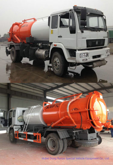 Sinotruk HOWO Combined Sewer Jetting Vacuum Tanker Truck (12000L Tank Cleaner Clean water 4m3, Wast Sewage Tank 6m3 RHD -LHD 4X2)