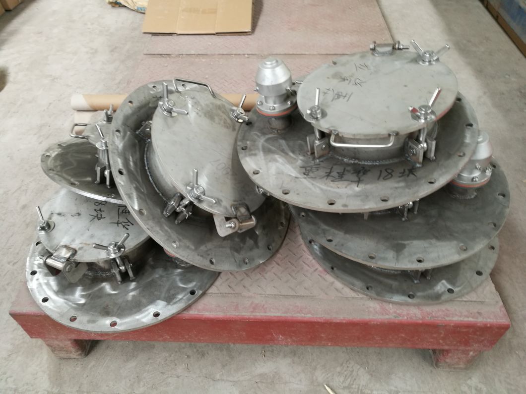 SS304, SS316L Stainless Steel Manhole Cover for Sulfuric Acid Tank, Dust Tank, Chemical Tanker Truck