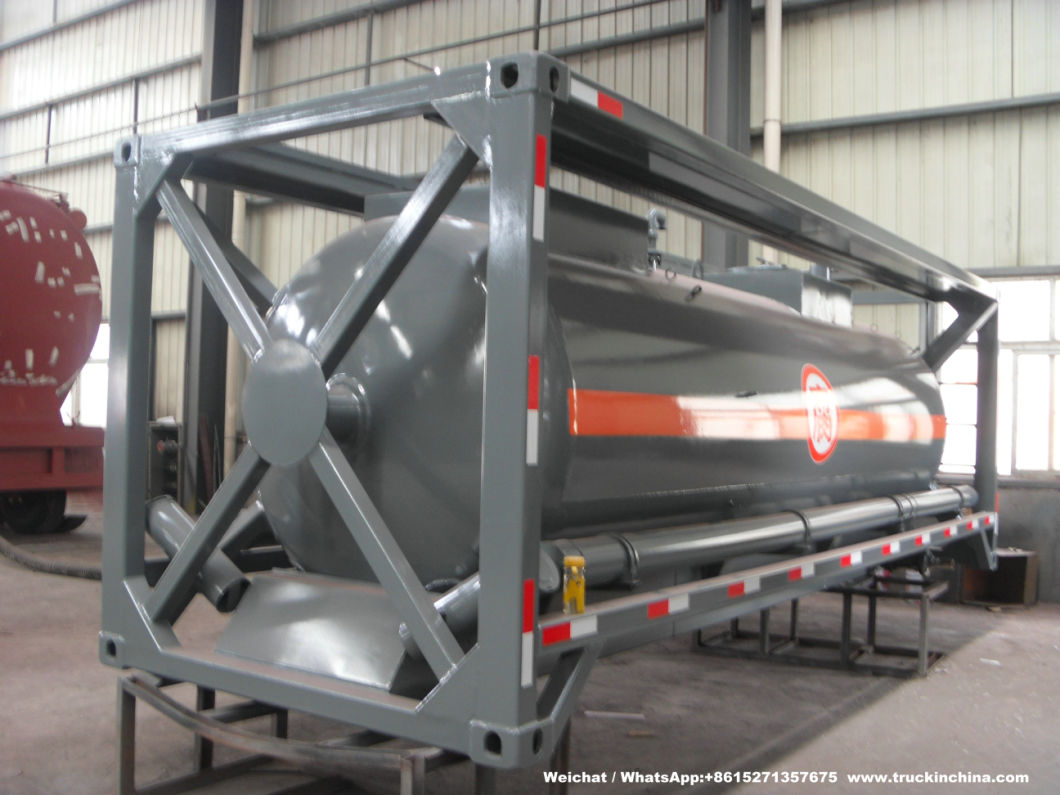 Reagent Sulfuric Acid 20FT ISO Tank Container 8000L -17500L (H2SO4, FeCL3 Ferric Chloride, Cupric Sulphate Reagent, PAC Steel Lined PE Tank)