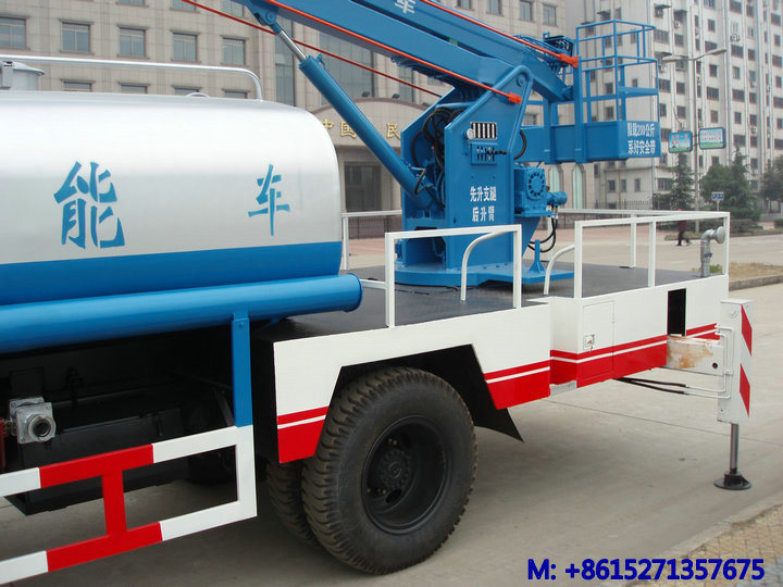 Dongfeng Aerial Platform Working Truck with Water Sprinkler Water Tank Volume 4000 L