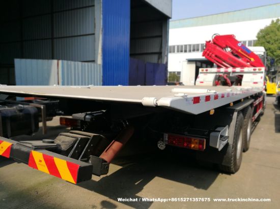 Heavy Car Carrier Flatbed Truck Mounted 10 Ton Knuckle Crane - Shacman F3000, L3000, M3000, H3000 Reovery Wrecker