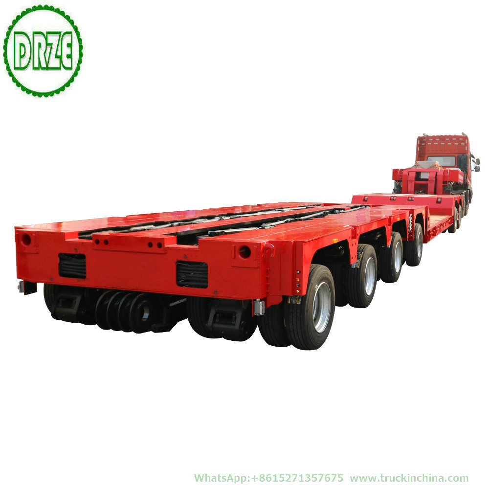 Customize 150 Ton Multi Axle Modular Lowboy Semi Trailer with Hydraulic Suspension Steering Axle