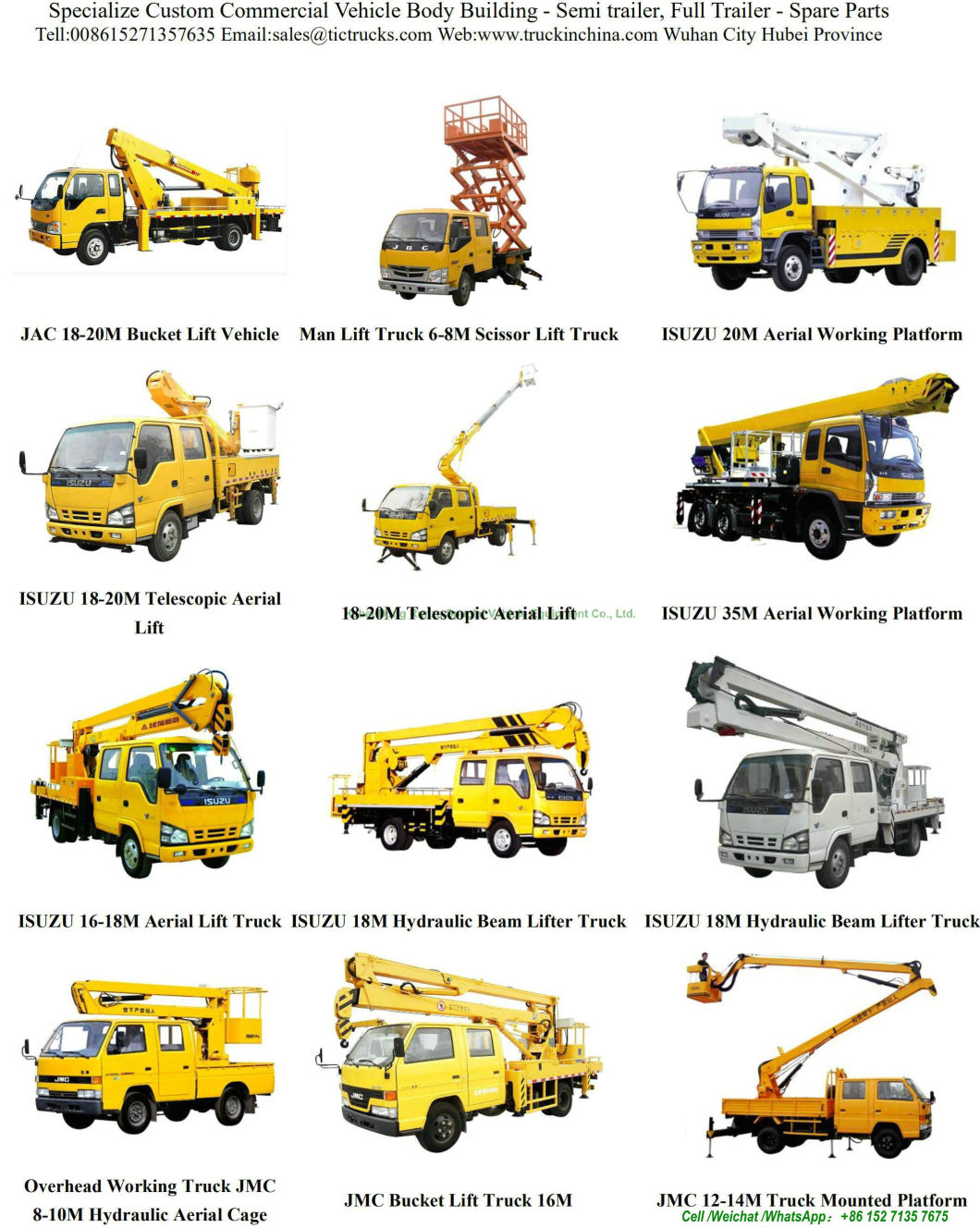 Isuzu Insulation Manlift 18m -20m Electric Working