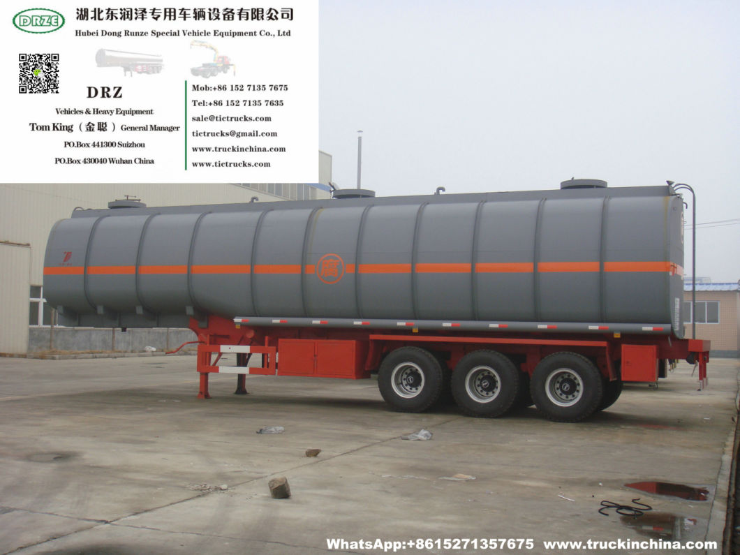 Customizing 60t Hydrochloric Acid Tank Trailer (Steel Lined Rubber plastic LLDPE Chemical Liquid Tanker)