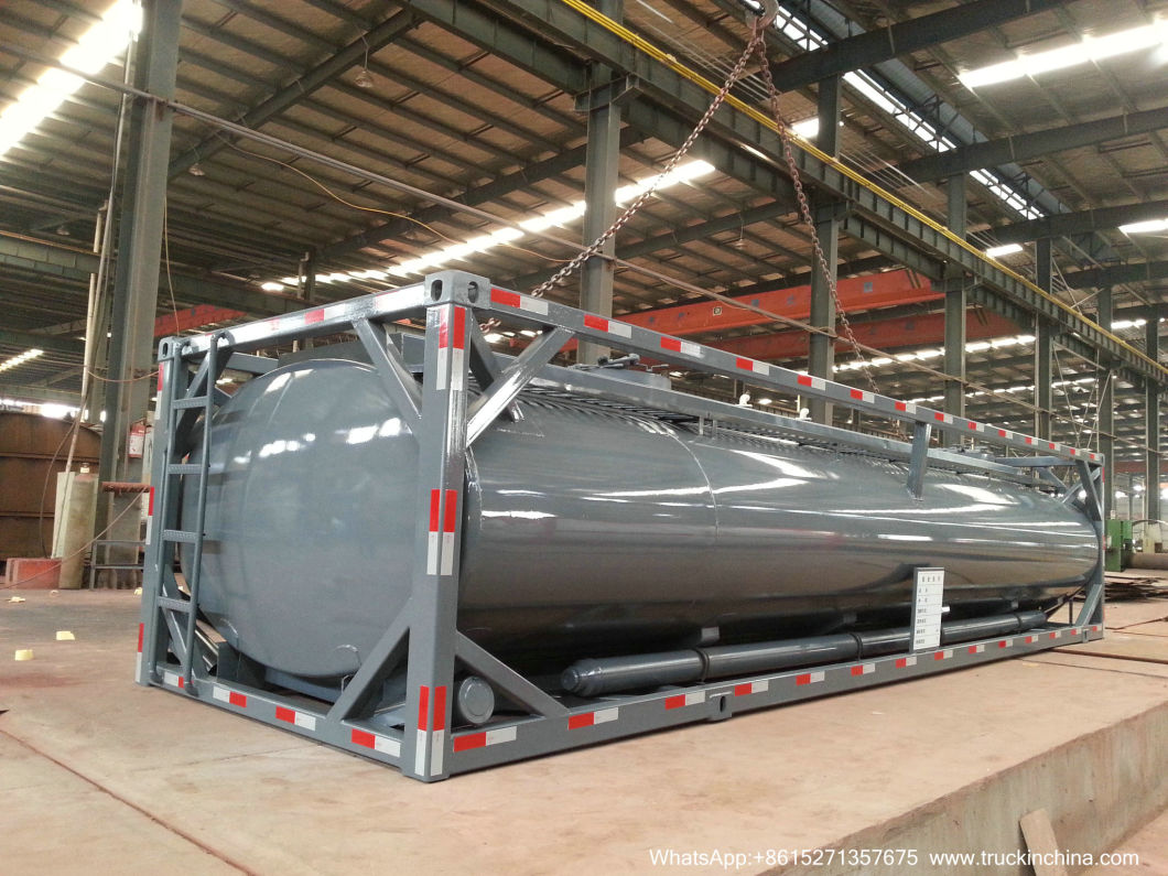 40FT Chemical Tank Container (ISOTANK Steel Lined LLDPE for HCl, NaOH, NaCLO (max 15%), PAC H2SO4, HF Road Trailer transport)
