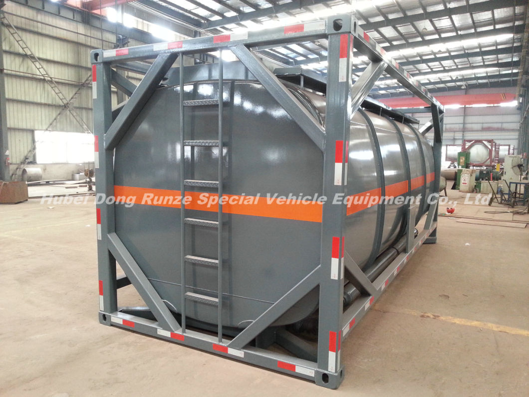 20FT Tank Container for Hydrochloric Acid, Sodium Hypochlorite Road Transportation 21cbm Export to Vietnam