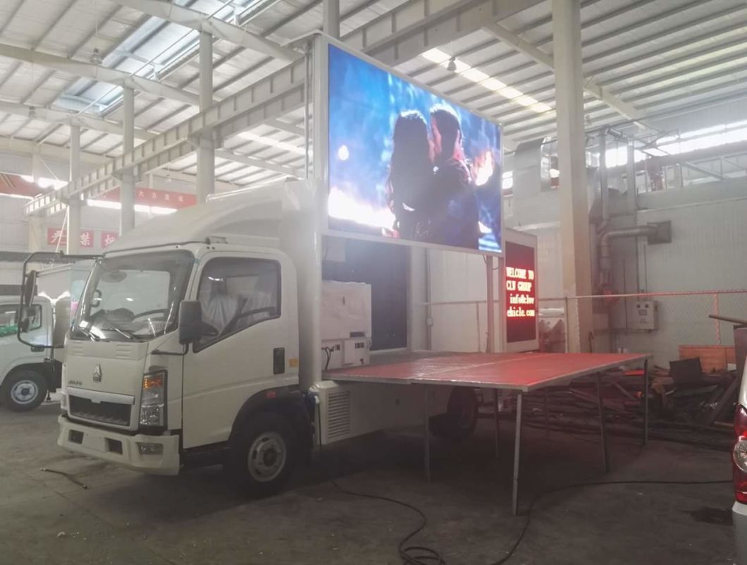 HOWO Truck Mounted Outdoor Advertising with LED Billboard Display Screen