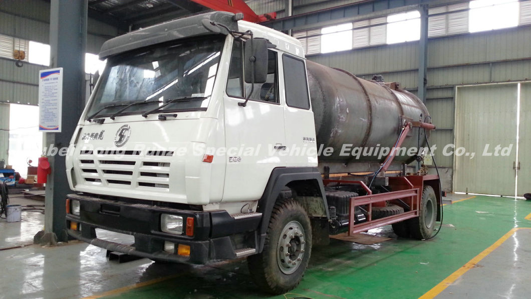 Steyr Vacuum Sewage Suction Tanker Truck Tank 12500 (L) Carbon Steel Rhd or LHD with Pto Vacuum Pumps for Vacuum Suction Cesspool Sludge Sewer Waste