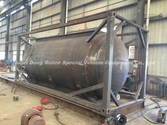 Chemical Liquid Acid ISO Tank Container 30FT for Road Transport Steel Lined LDPE for HCl (max 35%) , Naoh (max 50%) , Naclo (max 10%) , H2so4