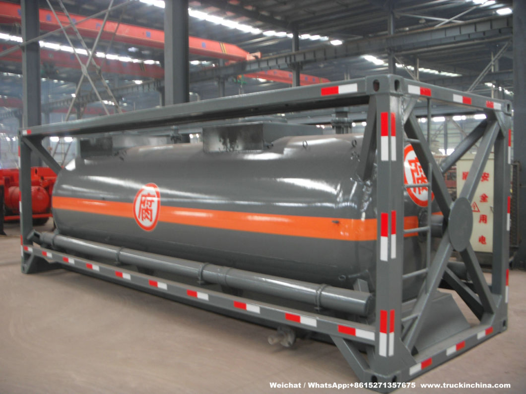 Reagent Sulfuric Acid 20FT ISO Tank Container 8000L -17500L (H2SO4, FeCL3 Ferric Chloride, Cupric Sulphate Reagent, PAC Steel Lined PE Tank)