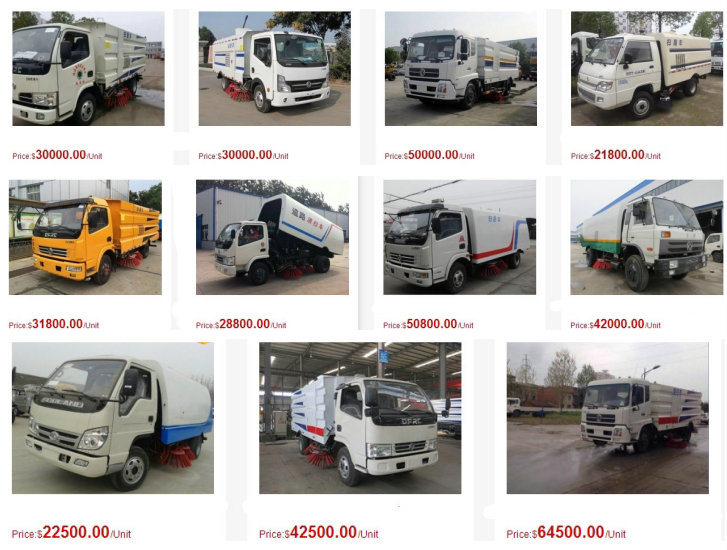 Dongfeng Efficent Street Vacuum Road Sweeper 7 Cbm Garbage 3.5cbm Water Stainless Steel 4X2 -4X4 -Rhd. LHD