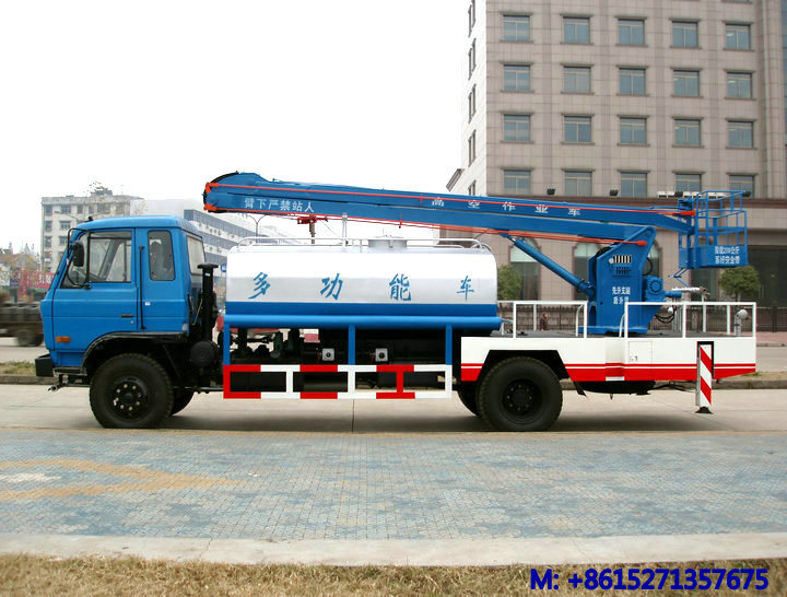 Dongfeng Aerial Platform Working Truck with Water Sprinkler Water Tank Volume 4000 L