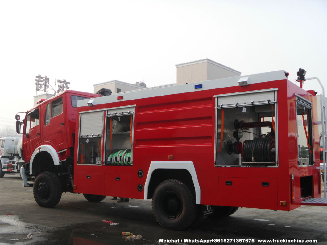 Beiben Water Foam Fire Fighting Truck off Road 4X4 Awd Fire Tender Fire Pumper (4500Liter Water 500Liter Foam Tank )