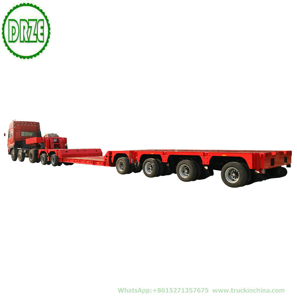 Customize 150 Ton Multi Axle Modular Lowboy Semi Trailer with Hydraulic Suspension Steering Axle