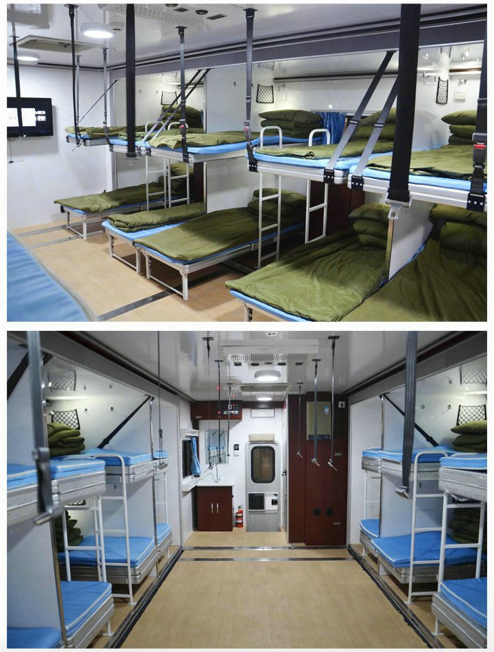 Dongfeng King Run Camp Truck for 20- 24 Men Outdoor Camping Living Room