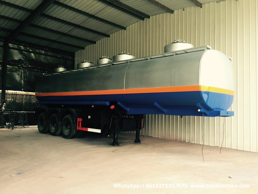 3 Axles Oil Tank Trailer (Carbon Steel/Stainless Steel Tank 5 Compartments 48, 000L for Diesel, Oil, Gasoline, Wast, Water, Petrol Road Transport)
