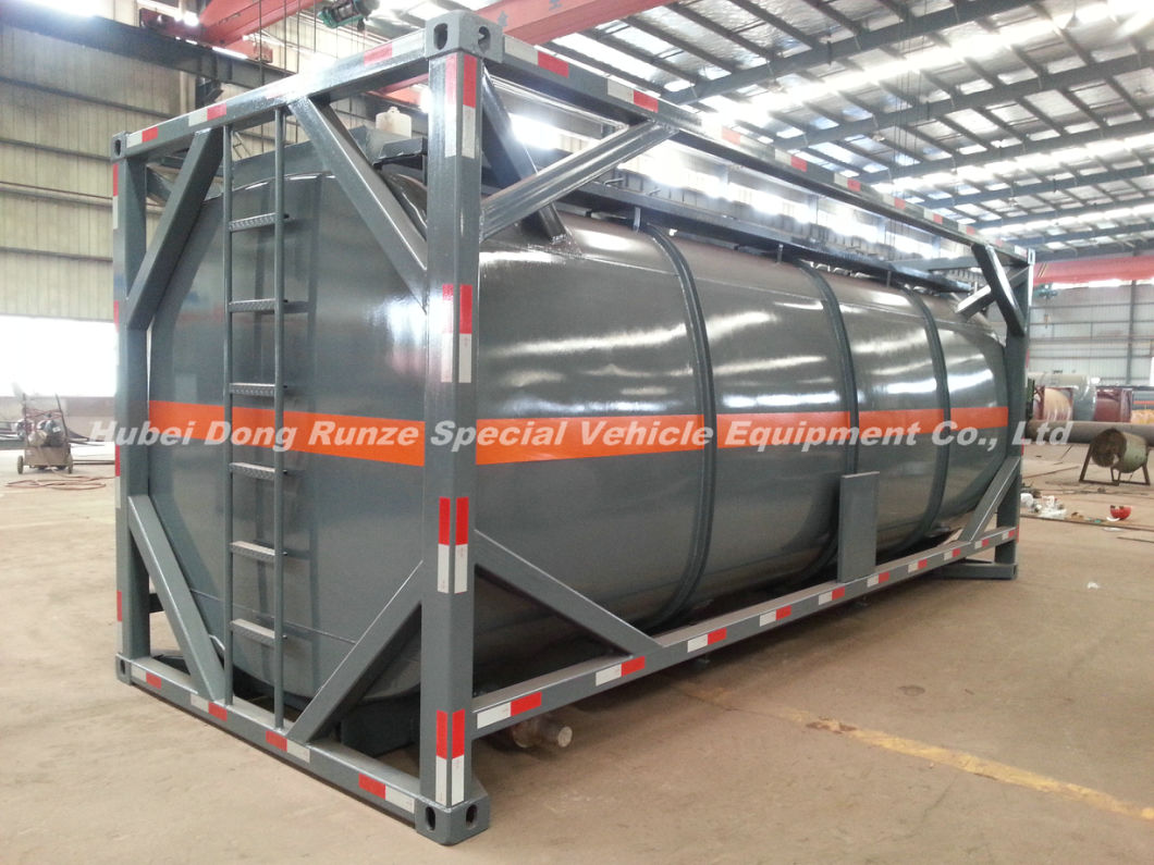 20FT Tank Container for Hydrochloric Acid, Sodium Hypochlorite Road Transportation 21cbm Export to Vietnam