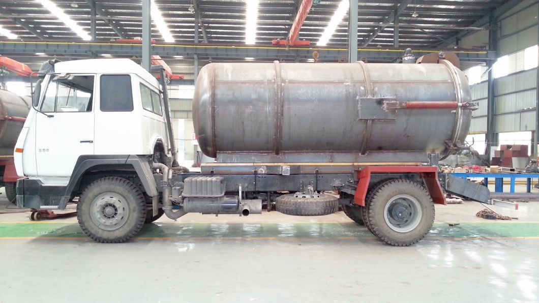 Steyr Vacuum Sewage Suction Tanker Truck Tank 12500 (L) Carbon Steel Rhd or LHD with Pto Vacuum Pumps for Vacuum Suction Cesspool Sludge Sewer Waste
