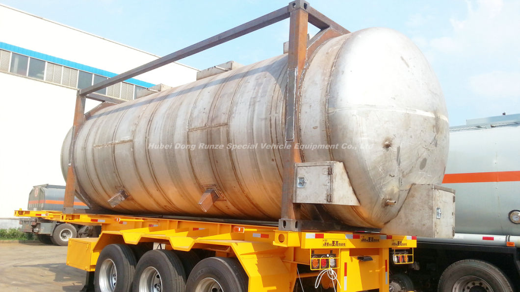 316 Stainless Steel ISO Tank Container 20 FT for Hazardous Liquids Road Transport