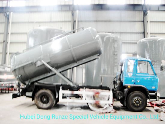 Diesel Vacuum Tanker Truck for Chemcial Factory Sucking Chemical Acid Waste, Tank Inside Lined PE 10000 Liter