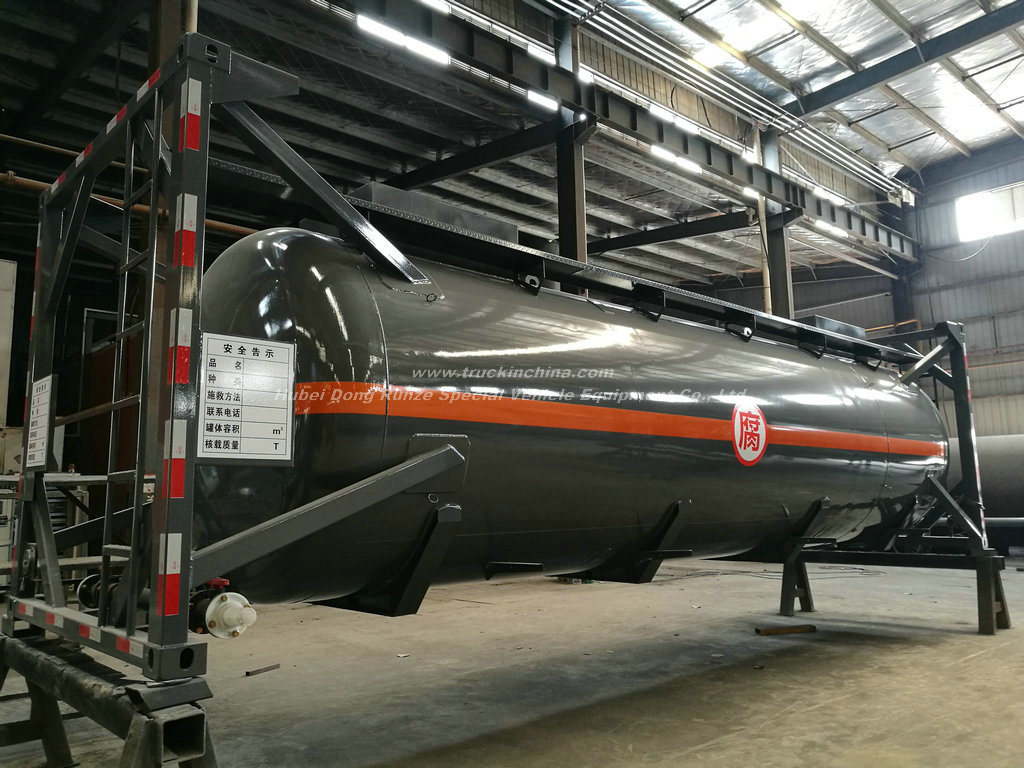 Hydrofluoric Acid Tank Container Un179 Hf for Road Transport (Tanker) in 30FT, 40FT Frame Steel Lined LDPE for HCl (max 35%) , Naoh (max 50%) , Naclo (max 10%)
