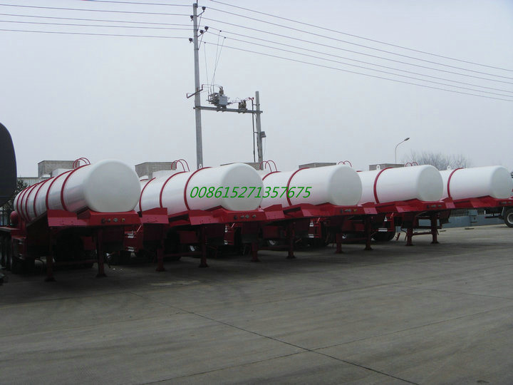 Dilute Sulfuric Acid Tank Trailer (3 axles Semi Trailer 19900Liters, 22400liters, 32000L Steel Lined LLDPE Acid Tank)