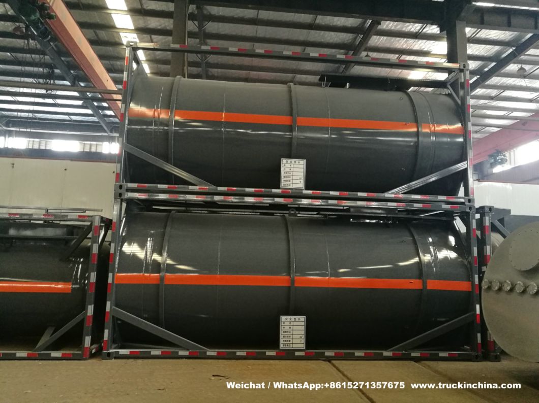 Custermizing Hydrochloric Acid Chemical Liquid Transport ISO Tank Container (Carbon Steel Lined LLDPE corrosion resistance)