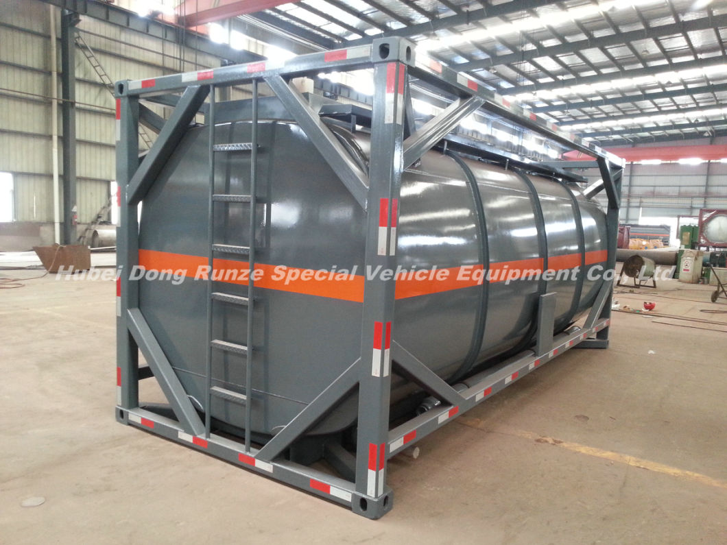 20FT Tank Container for Hydrochloric Acid, Sodium Hypochlorite Road Transportation 21cbm Export to Vietnam