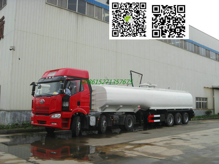 Dilute Sulfuric Acid Tank Trailer (3 axles Semi Trailer 19900Liters, 22400liters, 32000L Steel Lined LLDPE Acid Tank)