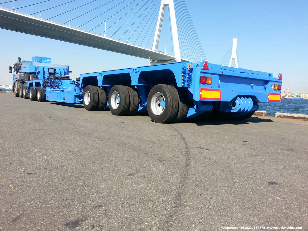 Customize 150 Ton Multi Axle Modular Lowboy Semi Trailer with Hydraulic Suspension Steering Axle