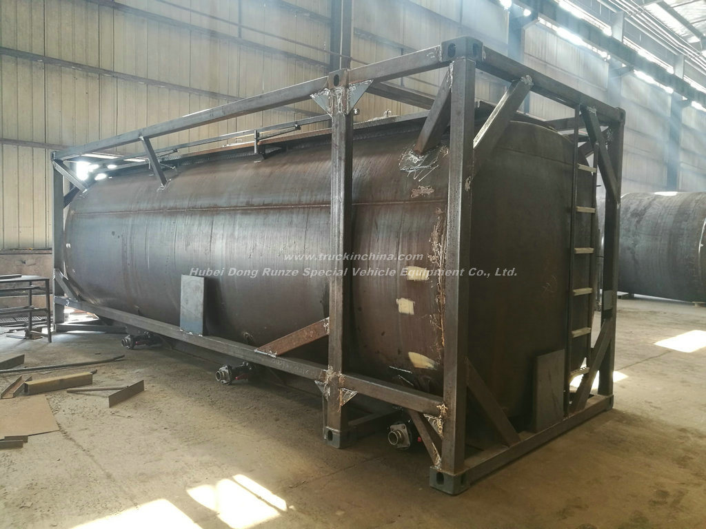 Hydrofluoric Acid Tank Container Un179 Hf for Road Transport (Tanker) in 30FT, 40FT Frame Steel Lined LDPE for HCl (max 35%) , Naoh (max 50%) , Naclo (max 10%)
