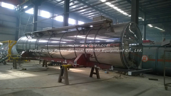 Emulsion Tank Container Trailer Liquid Molten Sulfur Transport Solution Insulated Cladding Stainless Steel Tank Body Can Be Unloaded Trailer