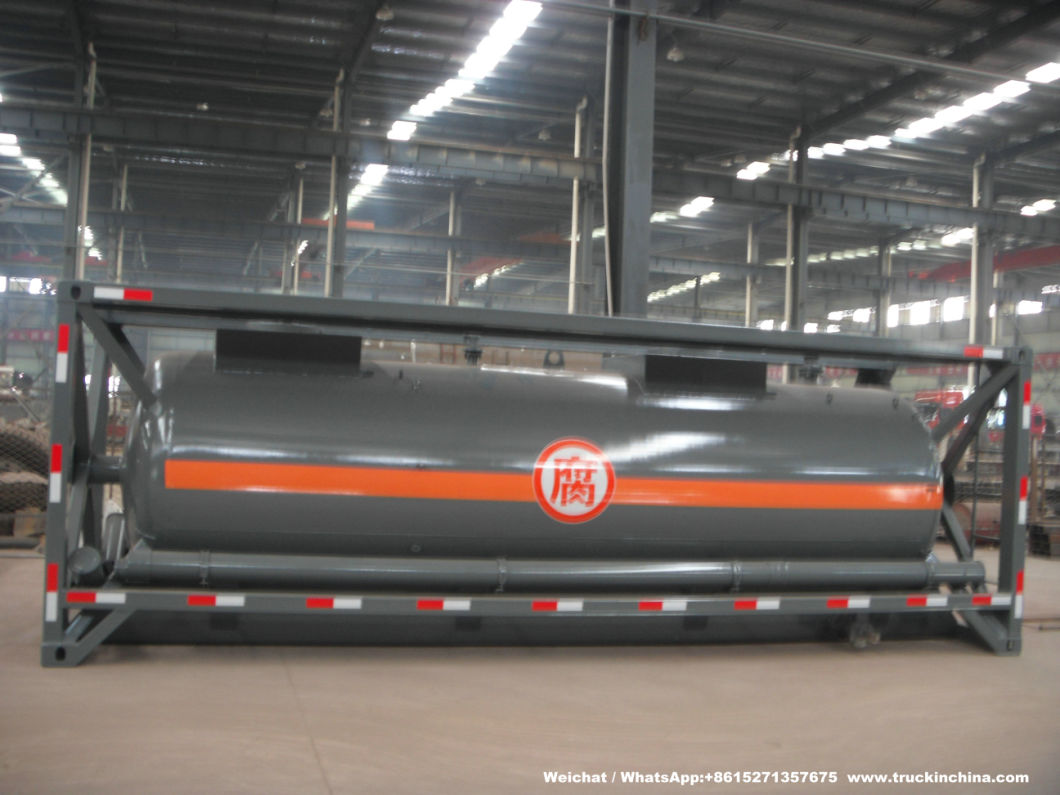 Reagent Sulfuric Acid 20FT ISO Tank Container 8000L -17500L (H2SO4, FeCL3 Ferric Chloride, Cupric Sulphate Reagent, PAC Steel Lined PE Tank)