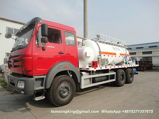 Beiben Oil Gas Field H2s Sewage Truck 6X4 Sewage Vacuum Truck - Septic - Tanker-16cbm. (North Benz)