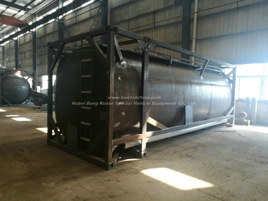 Hydrofluoric Acid Tank Container Un179 Hf for Road Transport (Tanker) in 30FT, 40FT Frame Steel Lined LDPE for HCl (max 35%) , Naoh (max 50%) , Naclo (max 10%)