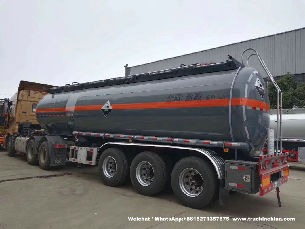 3 Axles Hydrochloric Acid Tanker 29500L HCl Tanks