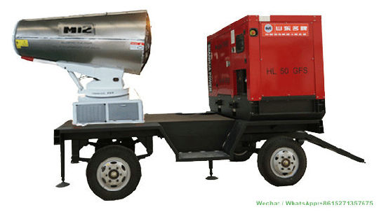 Mobile Dustfall Cannon Sprayer Water Fogging Machine Dolly (PM2.5 Dust Controller 50-120M)