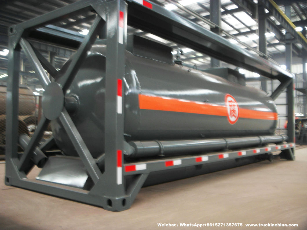 Reagent Sulfuric Acid 20FT ISO Tank Container 8000L -17500L (H2SO4, FeCL3 Ferric Chloride, Cupric Sulphate Reagent, PAC Steel Lined PE Tank)